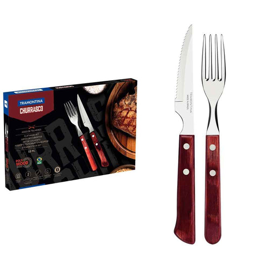 Tramontina 12 Piece Polywood Spanish Steak Set Red - MyHouse