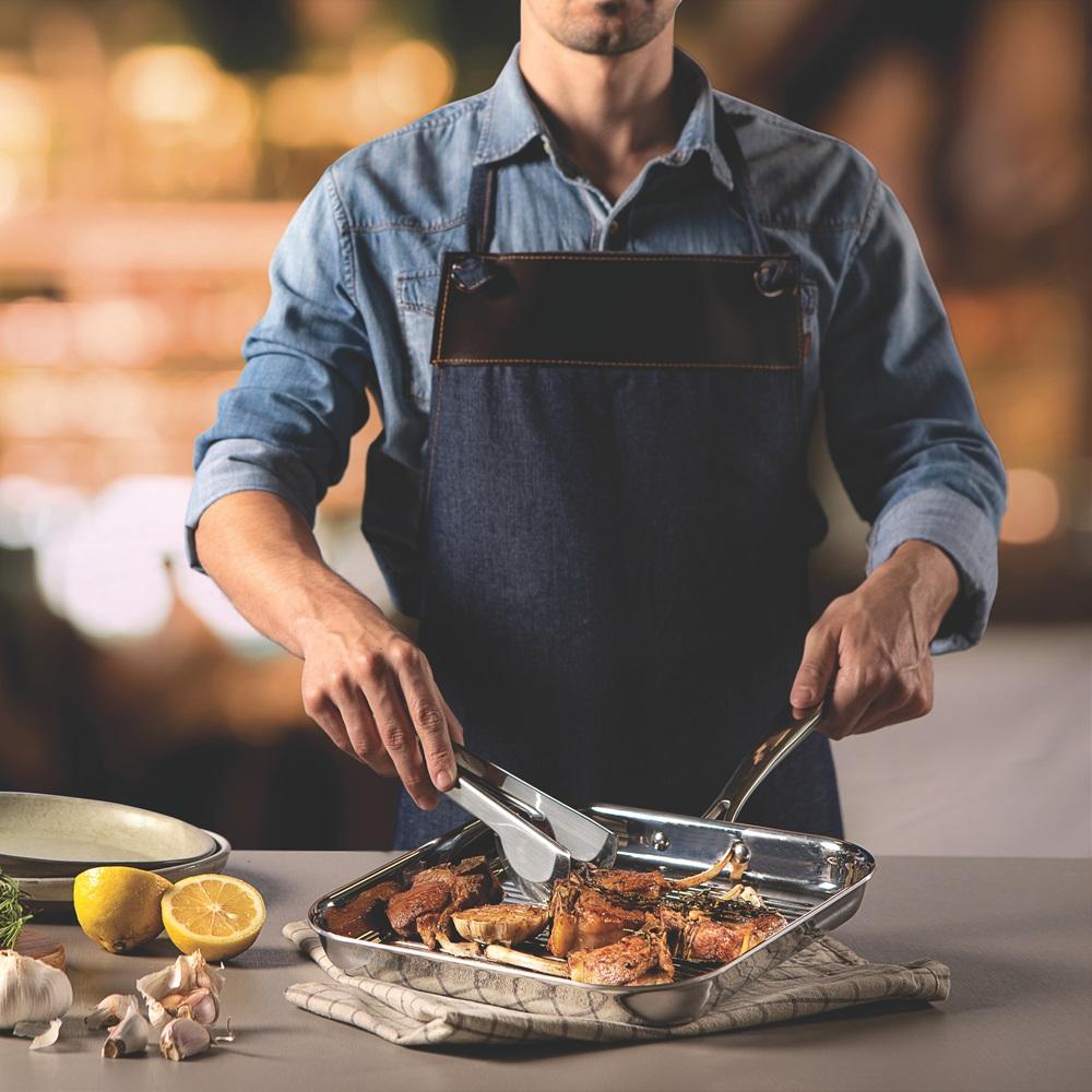 Tramontina Grano Triply Clad Stainless Steel Skillet 22cm