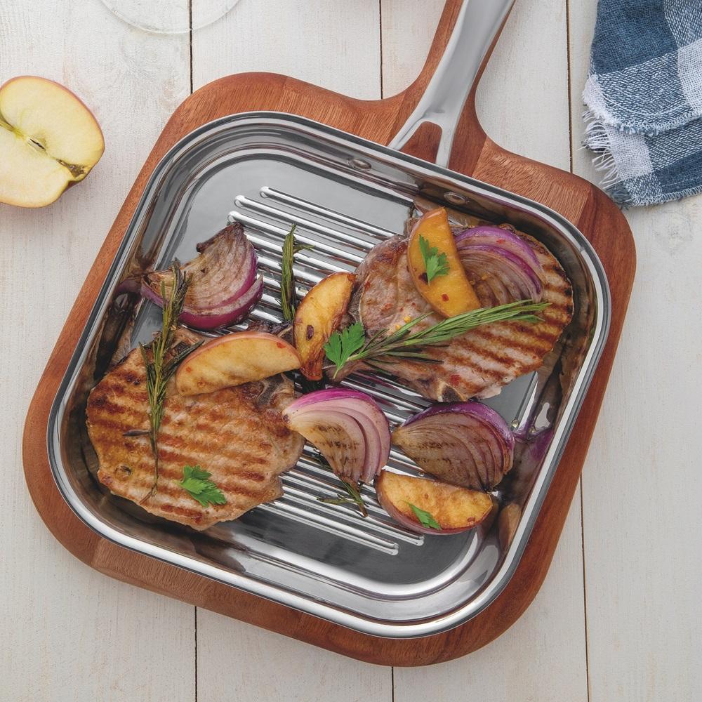 Tramontina Grano Triply Clad Stainless Steel Skillet 22cm