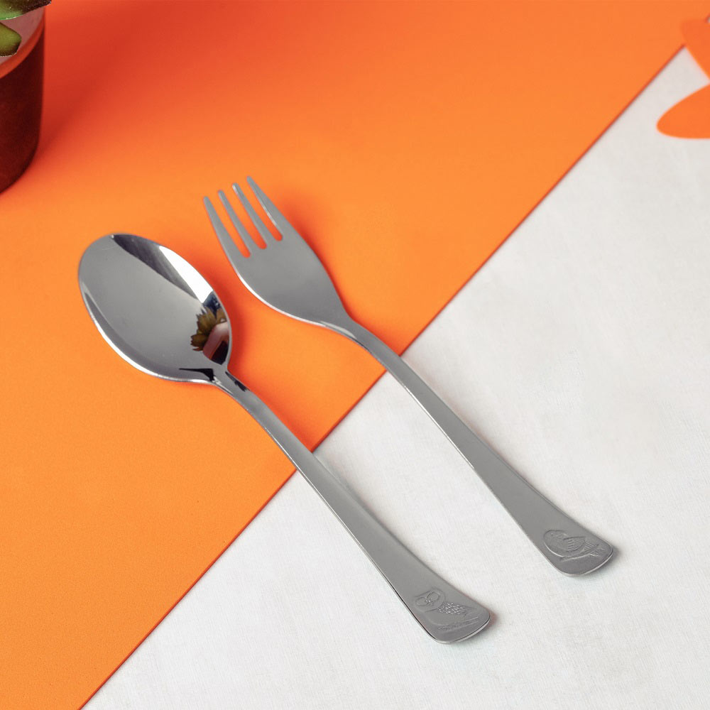 Tramontina 2 Piece Stainless Steel Baby Cutlery Set with fork and spoon - MyHouse