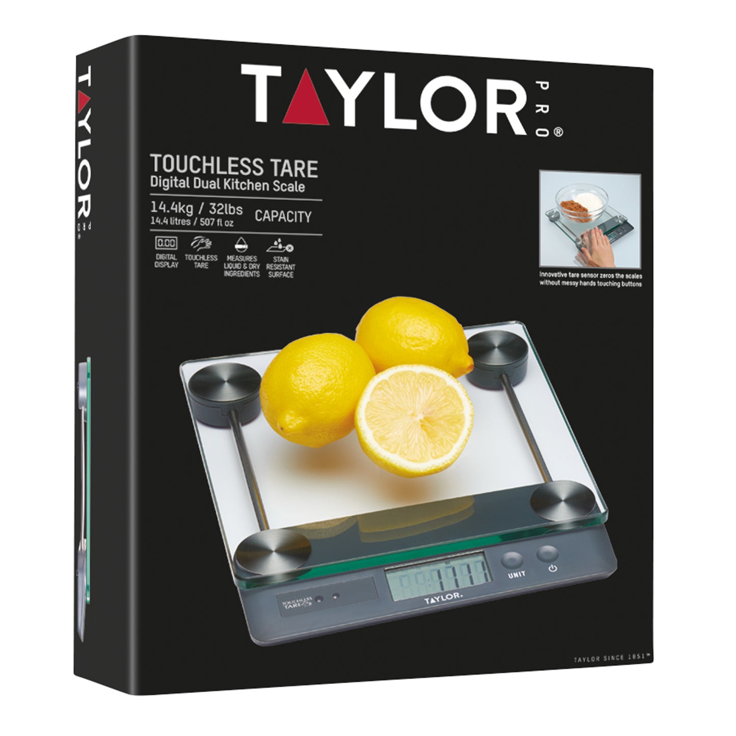 Taylor Touchless Tare Digital Dual Kitchen Scale 14.4kg