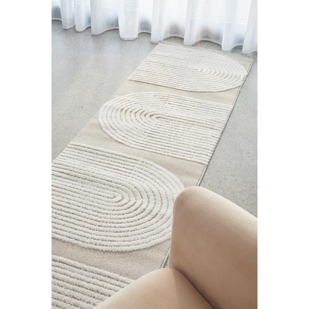 Rug Culture Lotus Abbey Runner Mixed Beige in lounge room at MyHouse