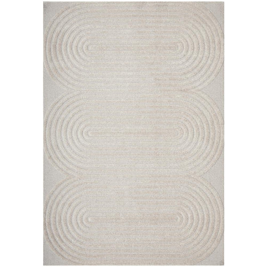 Rug Culture Lotus Carl Rug in beige at MyHouse. Rug with oval detail.