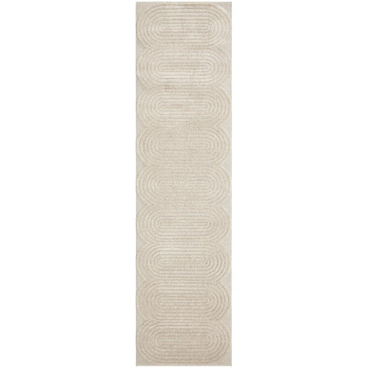 Rug Culture Lotus Carl Runner Beige with oval detail at MyHouse