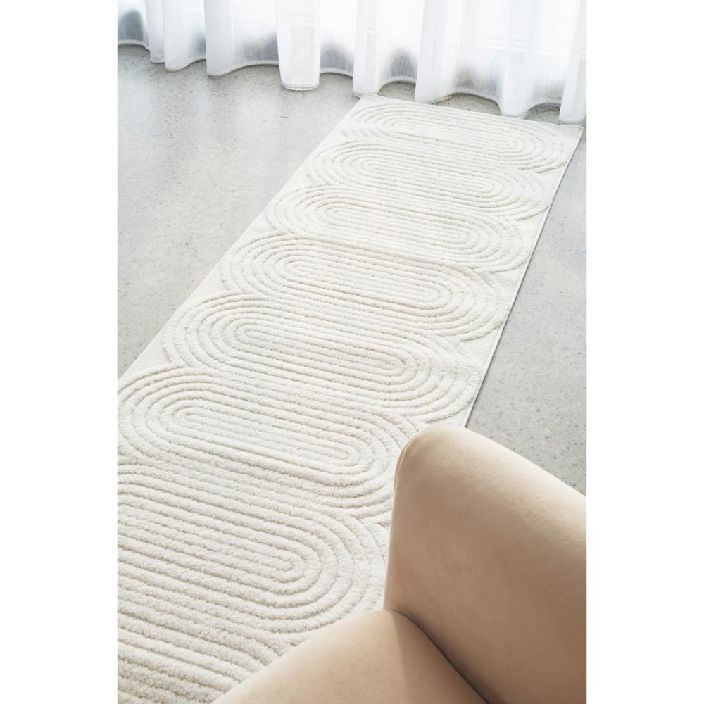 Rug Culture Lotus Carl Runner White in lounge room at MyHouse