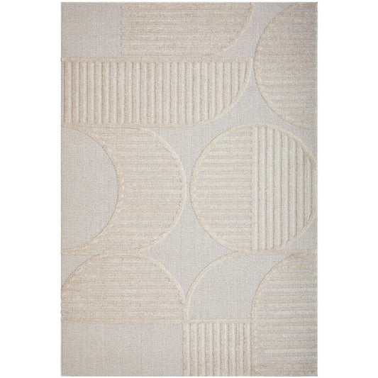 Rug Culture Lotus Leo Rug in Beige with art deco detail at MyHouse