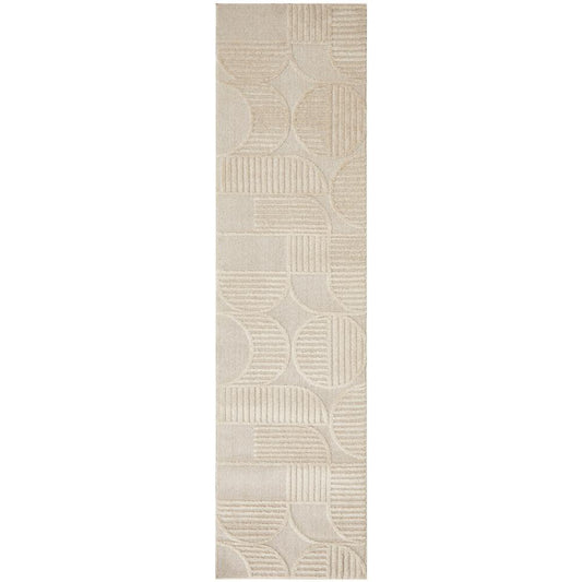 Rug Culture Lotus Leo Runner in Beige with art deco detail at MyHouse