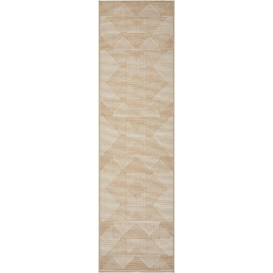 Rug Culture Patio Rico Runner - Natural Brown Geometric - MyHouse
