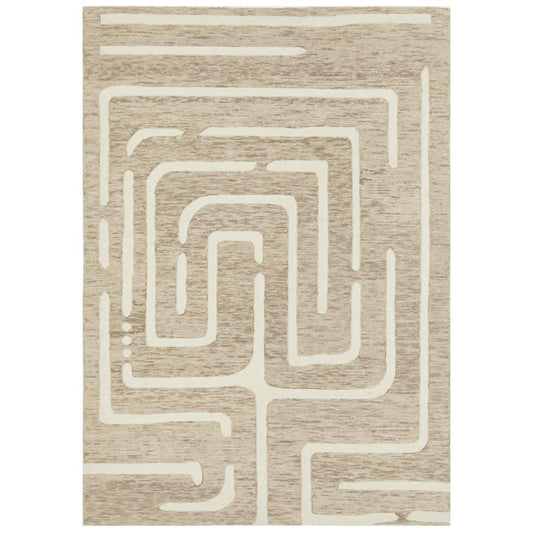 Rug Culture Summit Maze Wool Rug in Linen at MyHouse