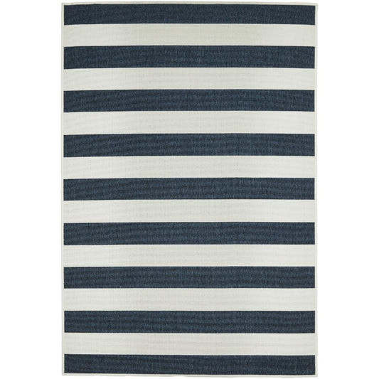 Rug Culture Seaside 4444 Rug - Blue and white stripe rug - MyHouse