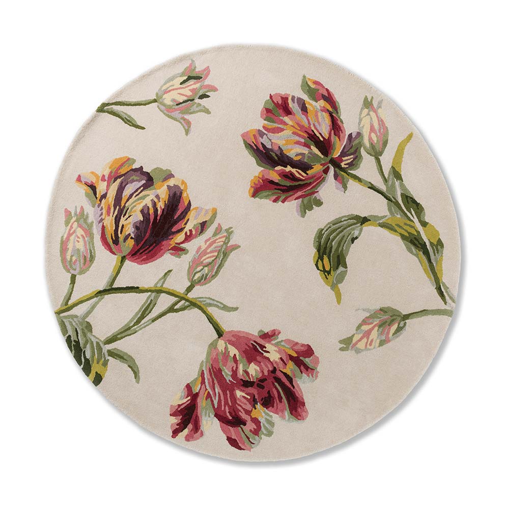 Laura Ashley Gosford Round Rug Cranberry - MyHouse