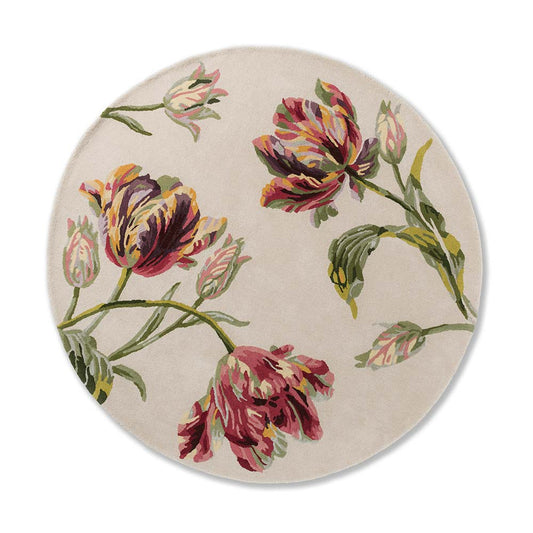 Laura Ashley Gosford Round Rug Cranberry - MyHouse