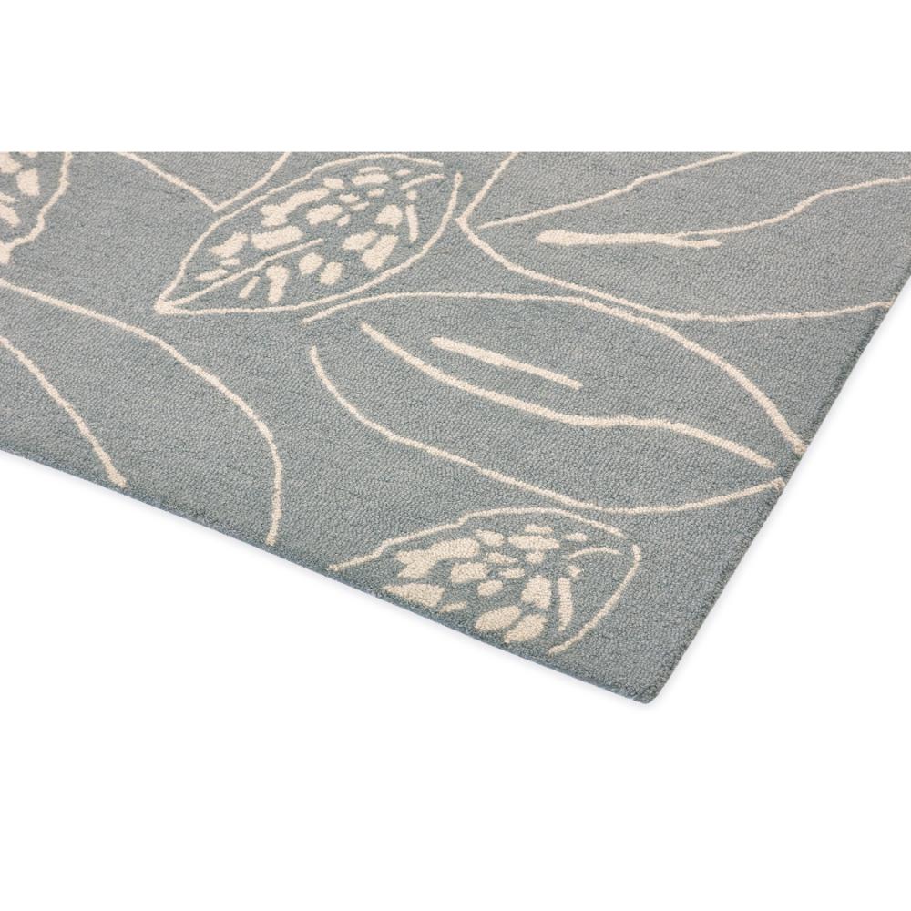 blue leaf wool rug detailed image - MyHouse