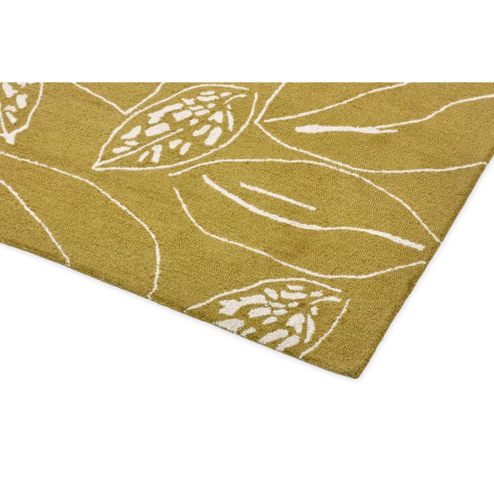 yellow leaf wool rug detailed image - MyHouse