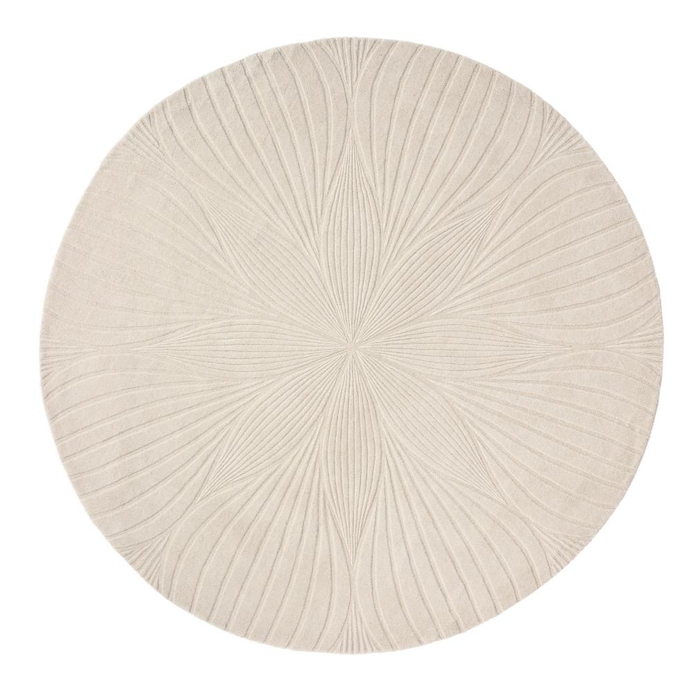 Wedgwood Folia Wool Round Rug Stone - MyHouse