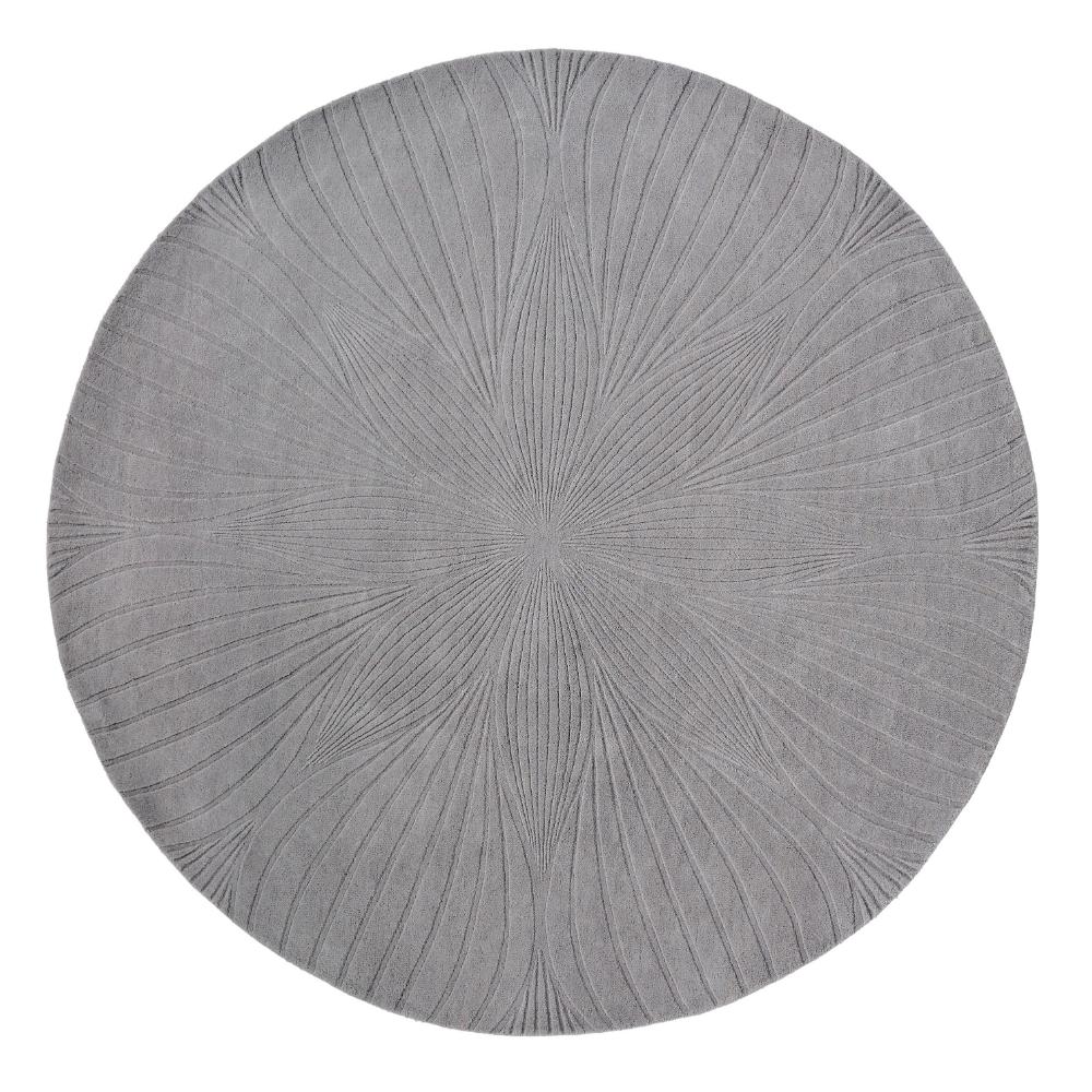 Wedgwood Folia Wool Round Rug Grey - MyHouse