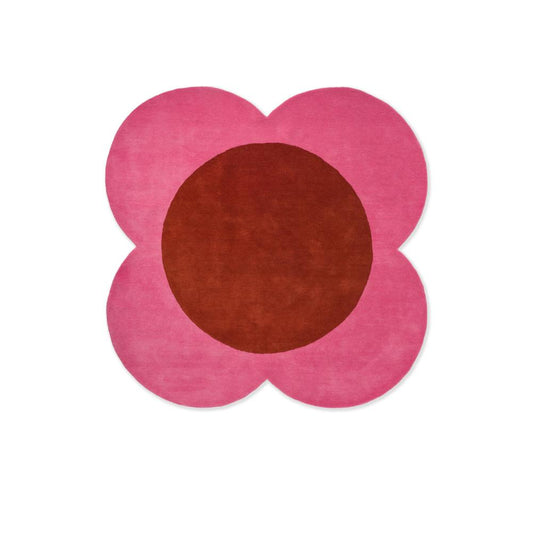 Orla Kiely Flower Spot Round Rug pink and red - MyHouse
