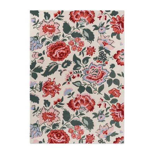Laura Ashley Wendling Floral Rug Poppy Red - MyHouse