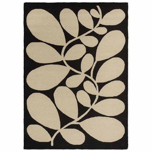 Orla Kiely Sycamore Indoor/Outdoor Rug Black - MyHouse