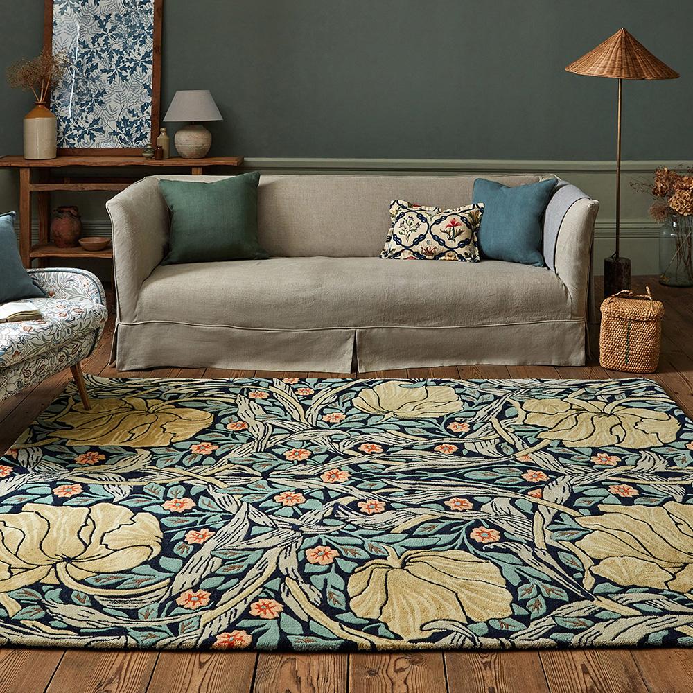 Morris & Co Pimpernel Rug Indigo