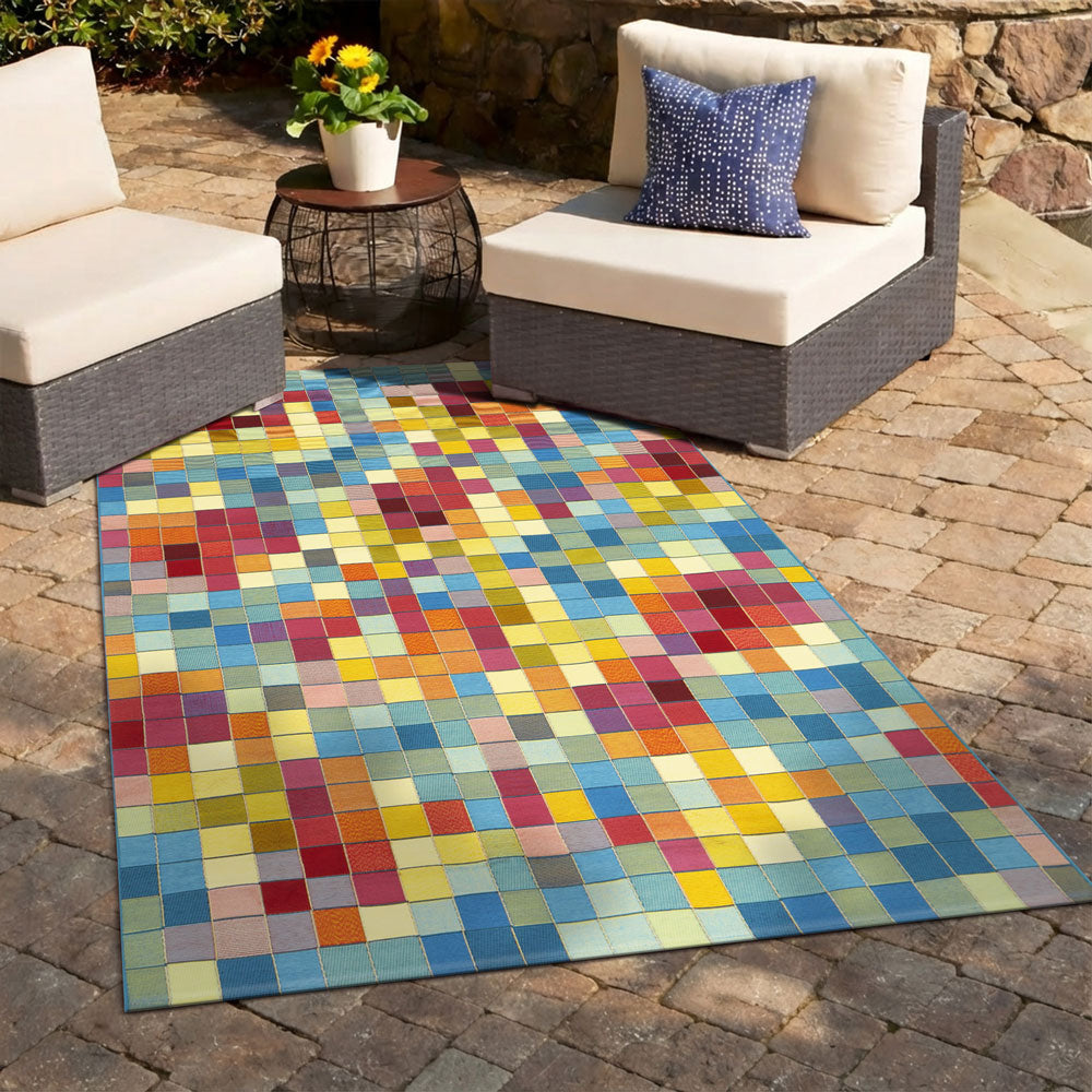 Rug Culture Vista Pixel Outdoor Rug Multi