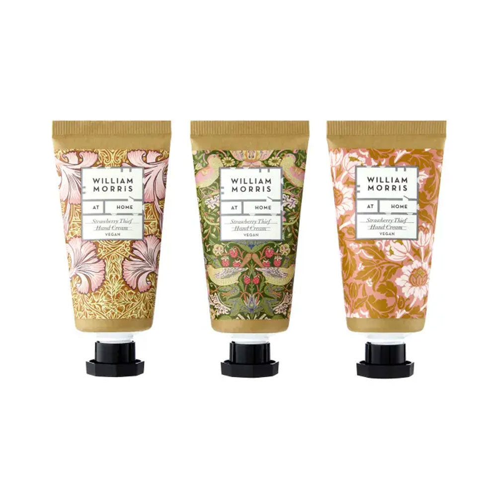 Heathcote & Ivory William Morris at Home The Voyager Strawberry Thief Hand Cream Trio