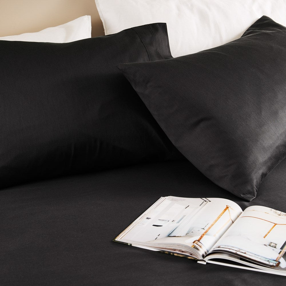 Riley Bamboo Cotton Fitted Sheet Graphite