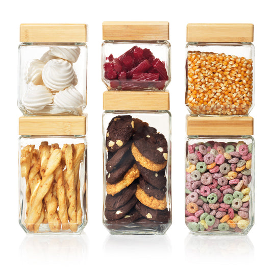 Scullery Bamboo 6 Piece Square Canister Set