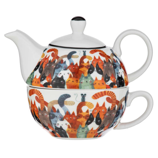 Ashdene Quirky Cats Photobomb Tea For One