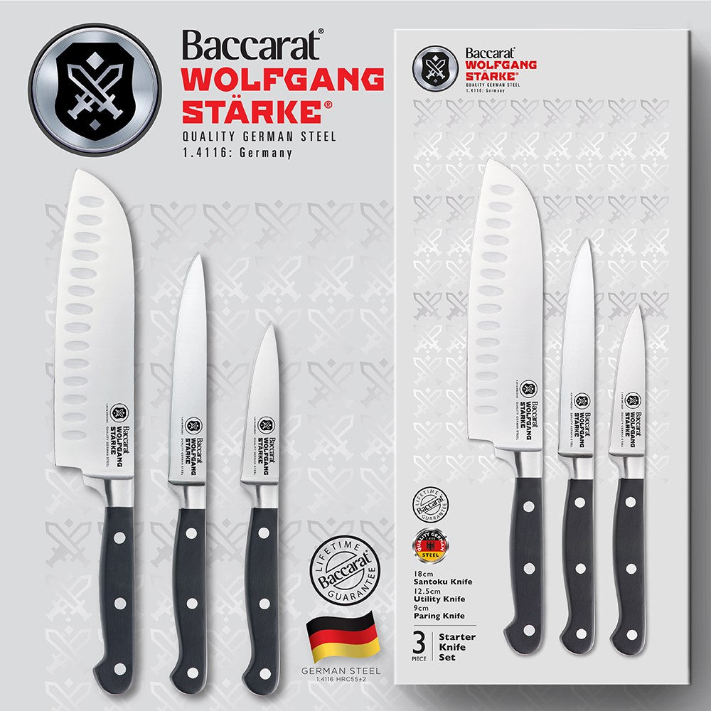 Baccarat WOLFGANG STARKE 3 Piece Stainless Steel Kitchen Knife Set