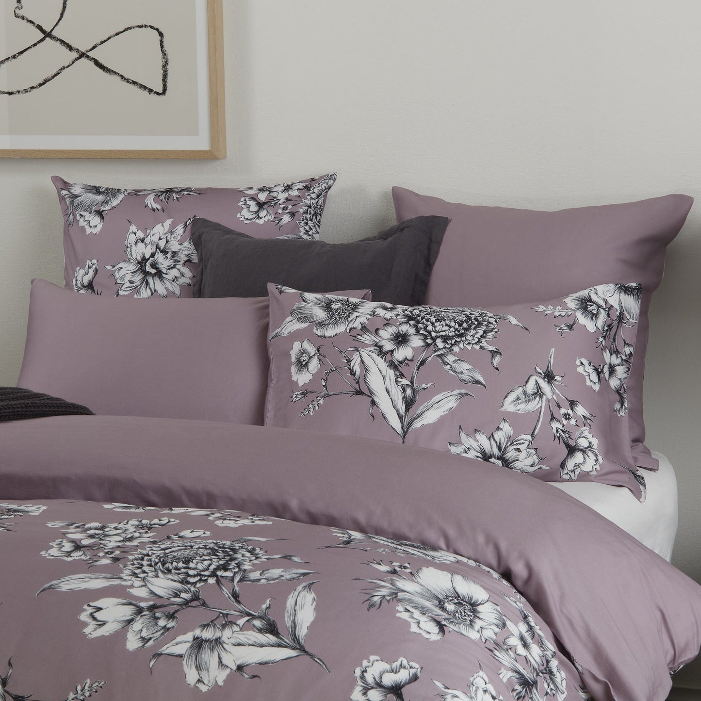 Lucia Mauve Quilt Cover Set