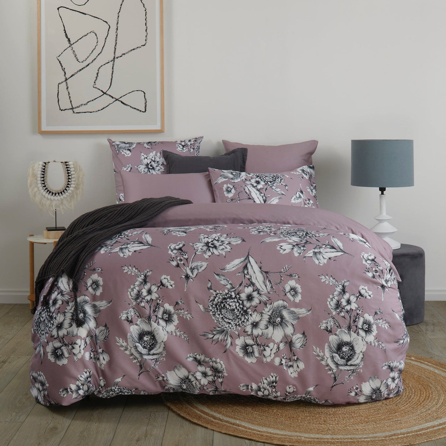 Lucia Mauve Quilt Cover Set
